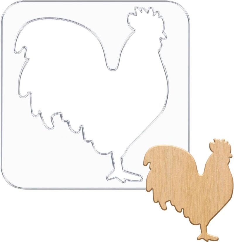 beinkmake Rooster Template Acrylic Clear Valet Tray Router Template for Woodworking Drawing Inlay Templates Board Handicraft Decorative Templates - Image 1